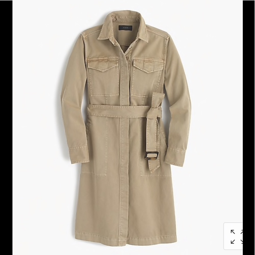 J Crew Petite Belted Chino Shirtdress